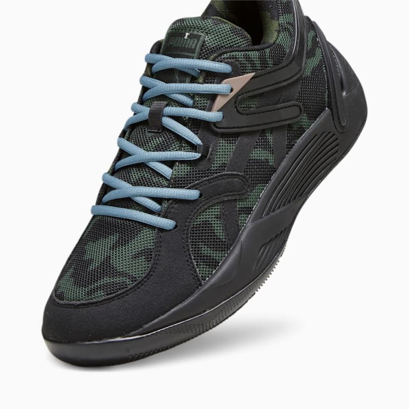 Puma | Men's TRC Blaze Court Camo Basketball Shoes - Black-Myrtle-Dark Clove-Bold Blue-Electric Blush