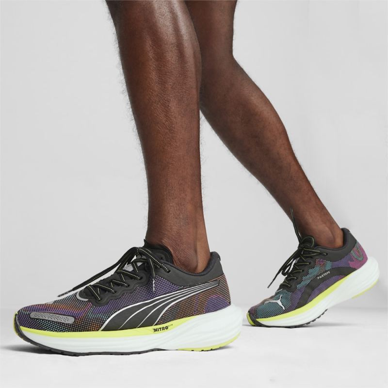 Puma | Men's Deviate NITRO 2 Running Shoes - Black-Lime Pow-White