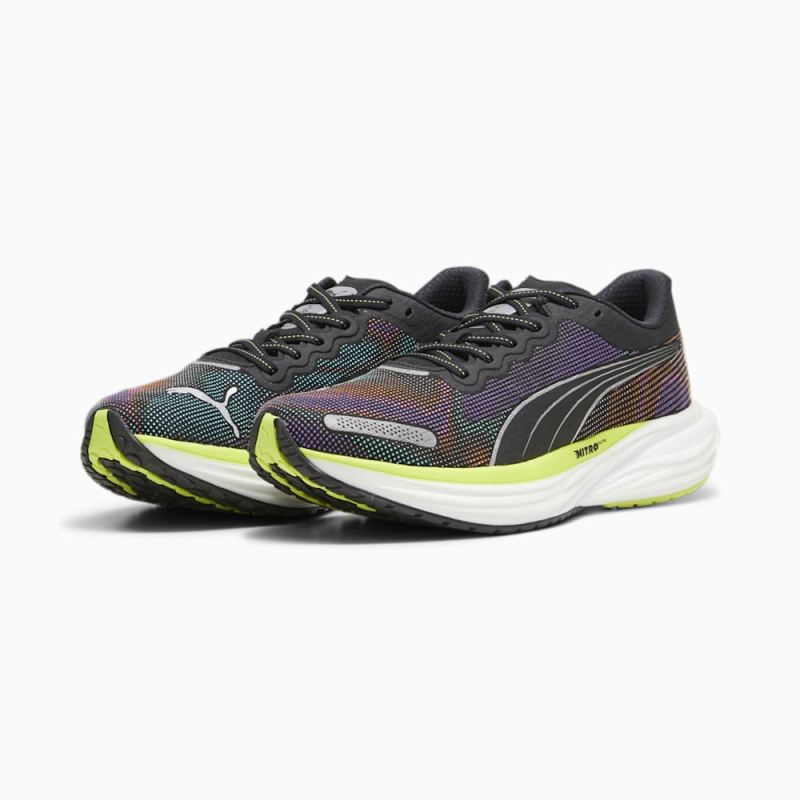 Puma | Men's Deviate NITRO 2 Running Shoes - Black-Lime Pow-White