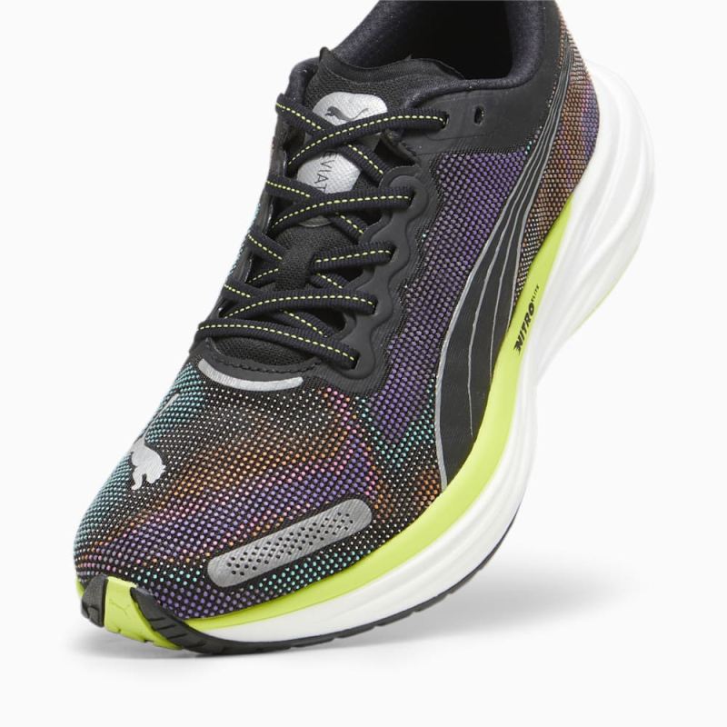 Puma | Men's Deviate NITRO 2 Running Shoes - Black-Lime Pow-White