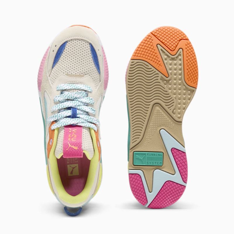 Puma | Men's RS-X Suede Multi Sneakers - Alpine Snow-Prairie Tan-Rickie Orange