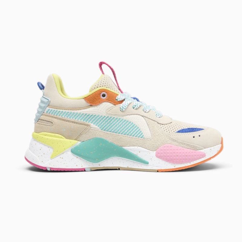 Puma | Men's RS-X Suede Multi Sneakers - Alpine Snow-Prairie Tan-Rickie Orange