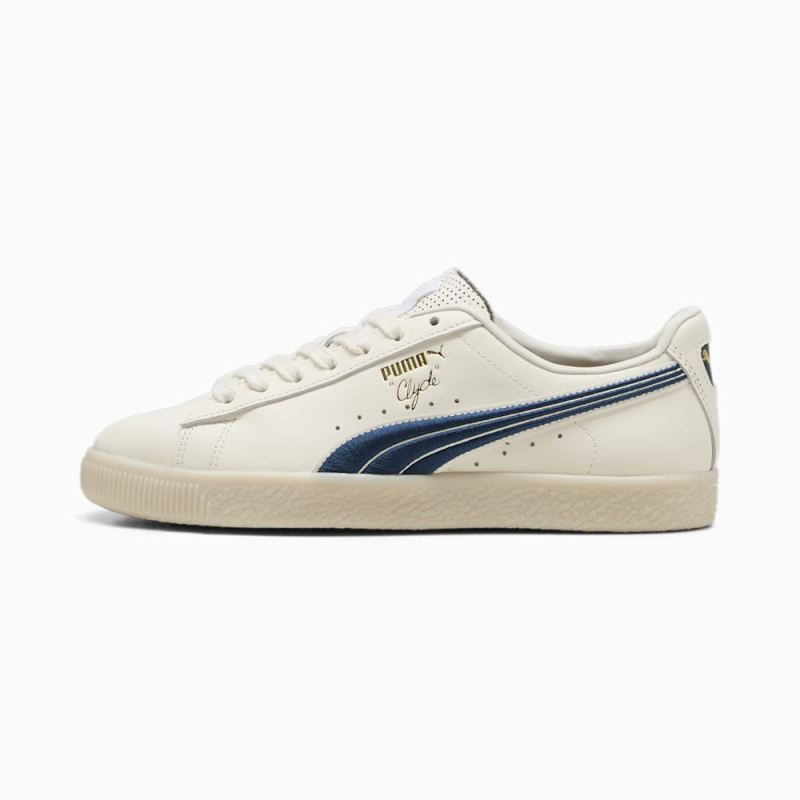 Puma | Men's Clyde Classics Sneakers - Warm White-Sedate Gray-Parisian Night - Click Image to Close