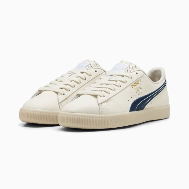 Puma | Men's Clyde Classics Sneakers - Warm White-Sedate Gray-Parisian Night