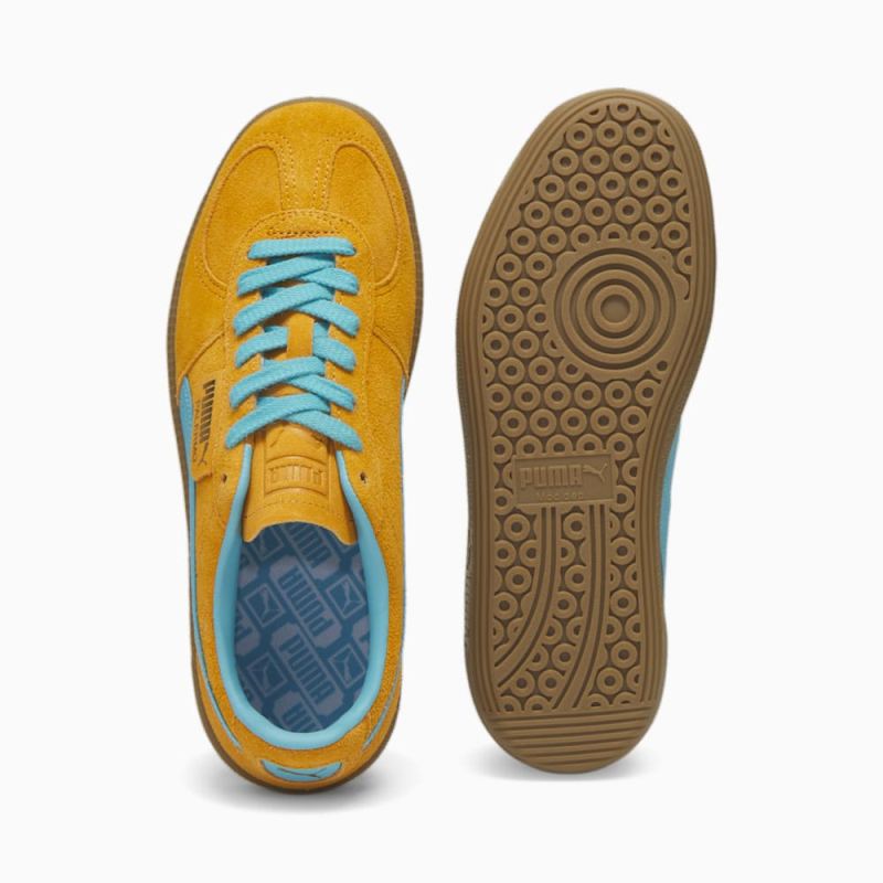 Puma | Women's Palermo Sneakers - Dark Cheddar-Bright Aqua-Gold