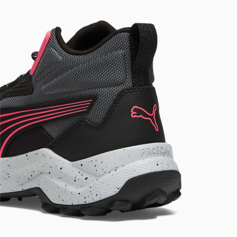 Puma | Women's Obstruct Pro Mid Running Shoes - Black-Cool Dark Gray-Fire Orchid