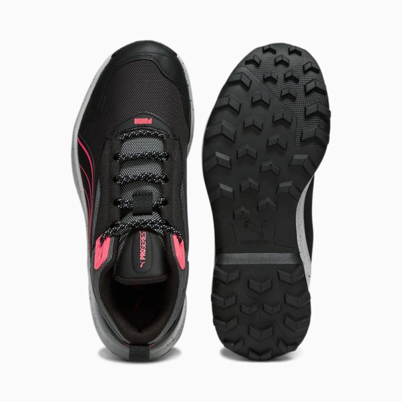 Puma | Women's Obstruct Pro Mid Running Shoes - Black-Cool Dark Gray-Fire Orchid