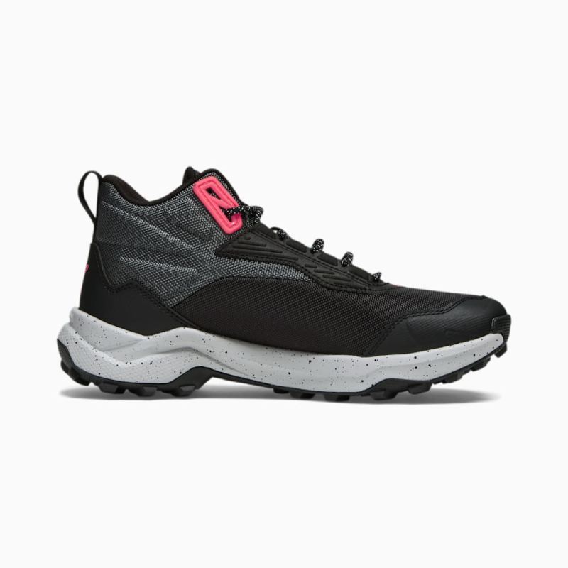 Puma | Women's Obstruct Pro Mid Running Shoes - Black-Cool Dark Gray-Fire Orchid