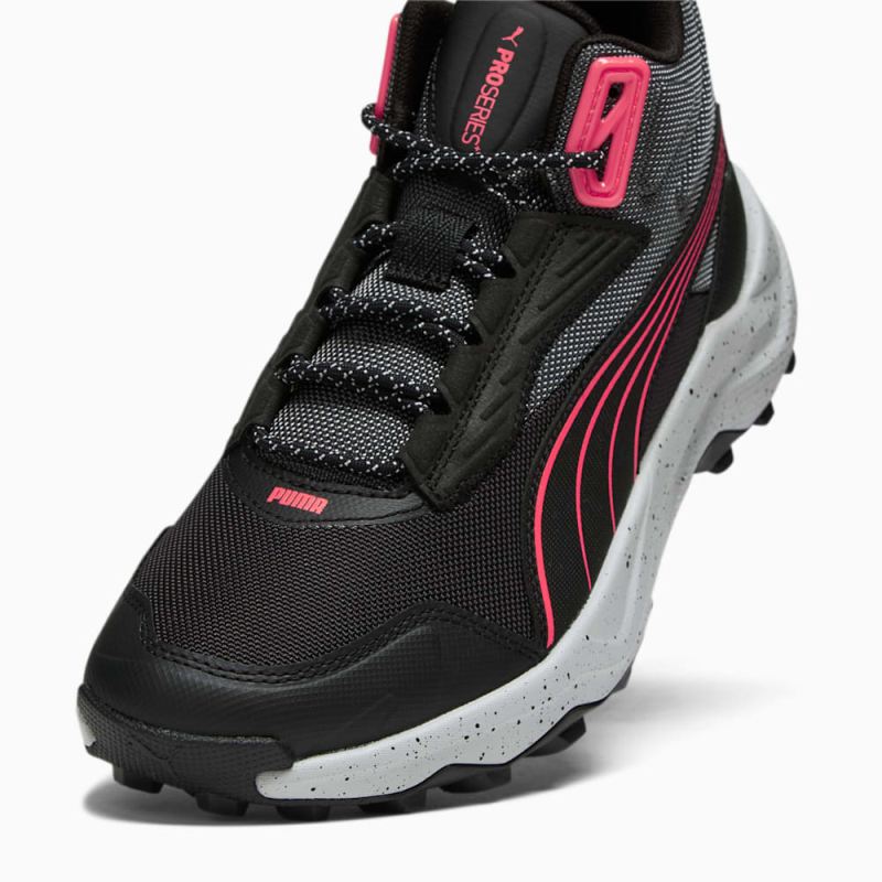 Puma | Women's Obstruct Pro Mid Running Shoes - Black-Cool Dark Gray-Fire Orchid