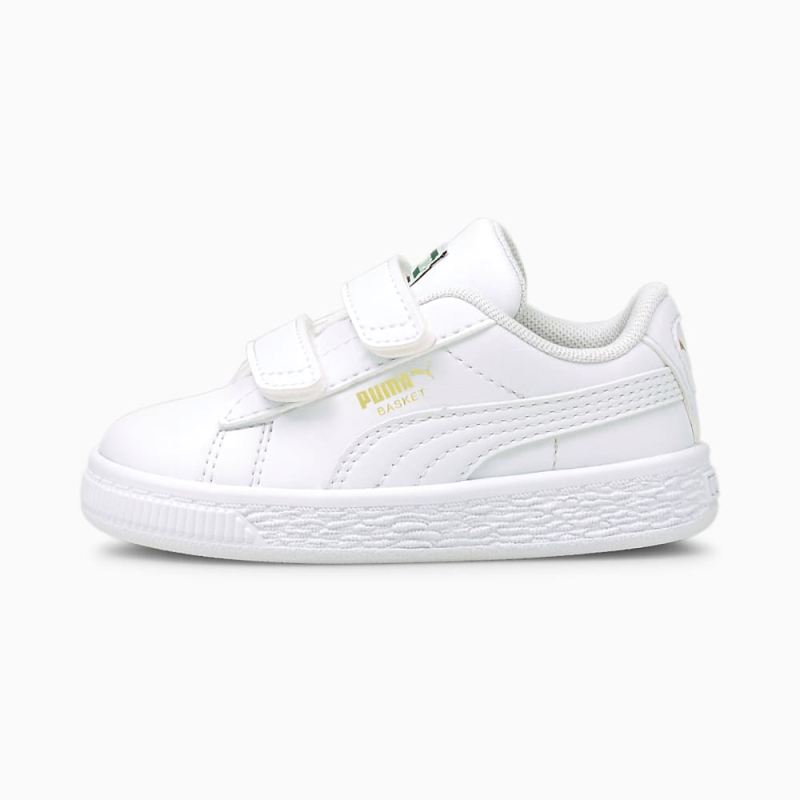 Puma | Boys Basket Classic XXI Toddler Shoes - White-White - Click Image to Close