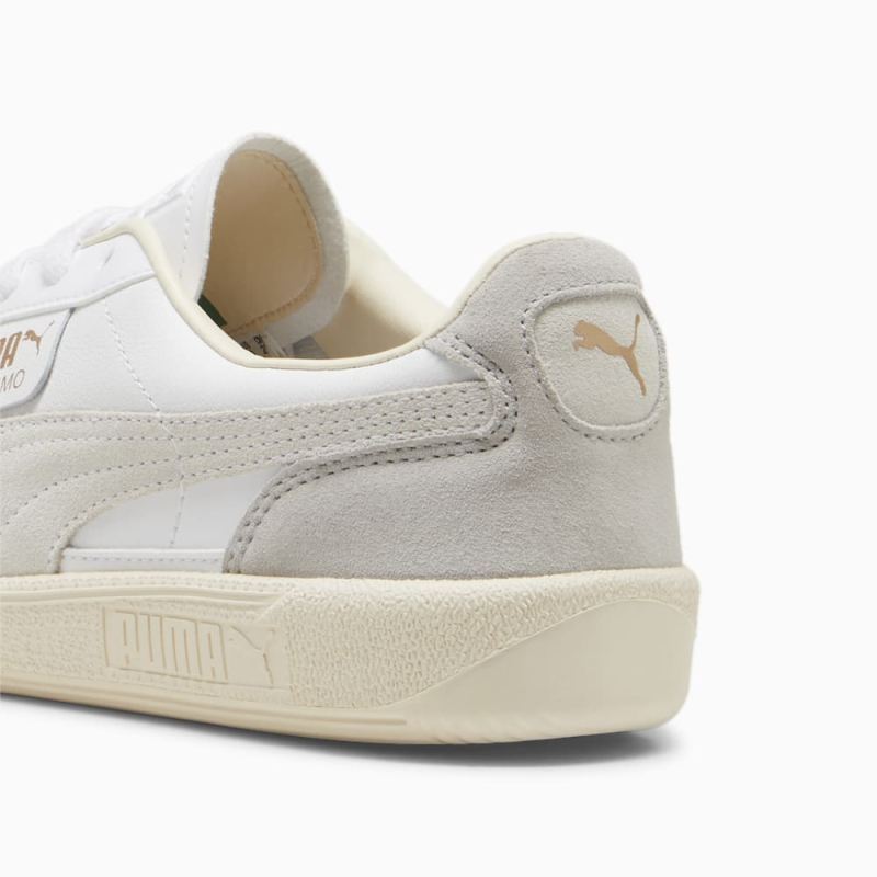 Puma | Men's Palermo Leather Sneakers - White-Cool Light Gray-Sugared Almond