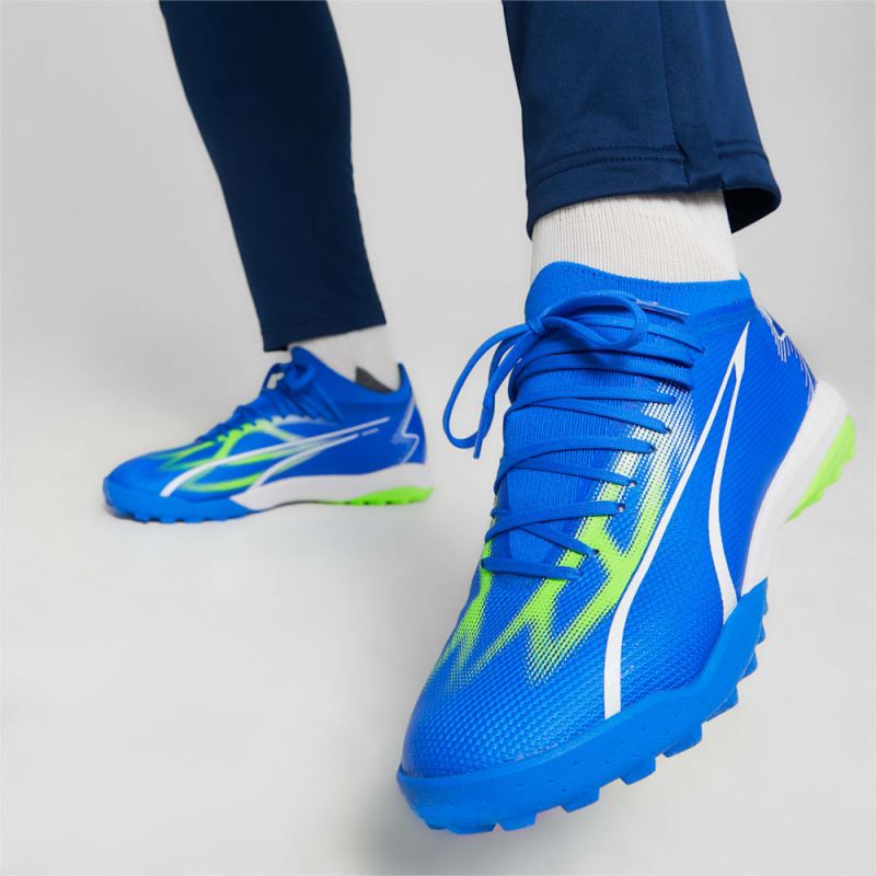 Puma | Men's ULTRA MATCH TT Soccer Cleats - Ultra Blue-White-Pro Green