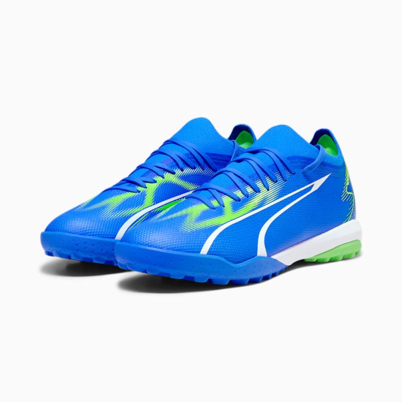 Puma | Men's ULTRA MATCH TT Soccer Cleats - Ultra Blue-White-Pro Green