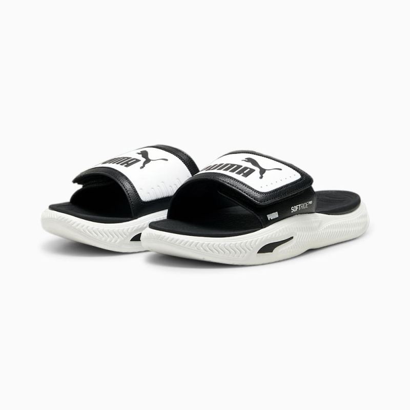 Puma | Men's SoftridePro 24 V Slides - Black-Black-White