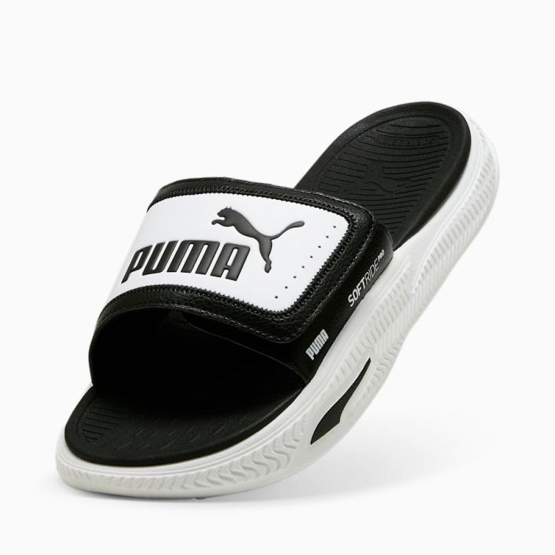 Puma | Men's SoftridePro 24 V Slides - Black-Black-White