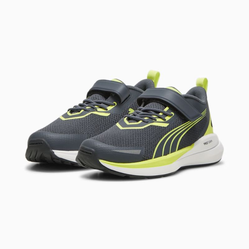 Puma | Girls Kruz Little Kids Sneakers - Strong Gray-Lime Pow-White