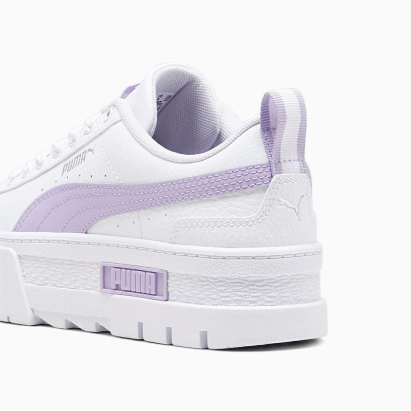 Puma | Girls Mayze Leather Big Kids Sneakers - White-Vivid Violet