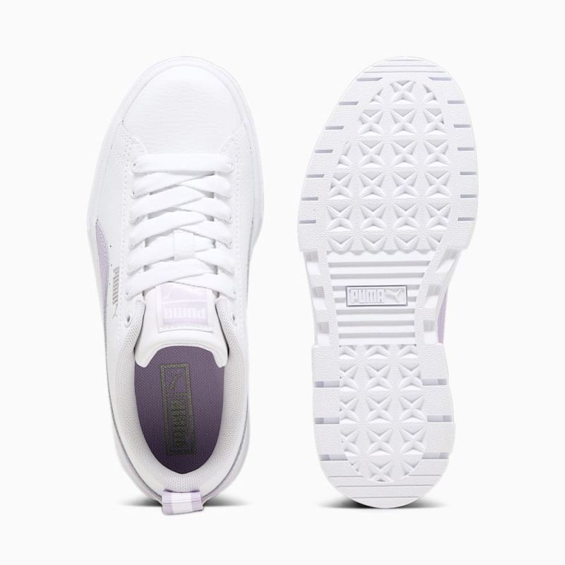 Puma | Girls Mayze Leather Big Kids Sneakers - White-Vivid Violet