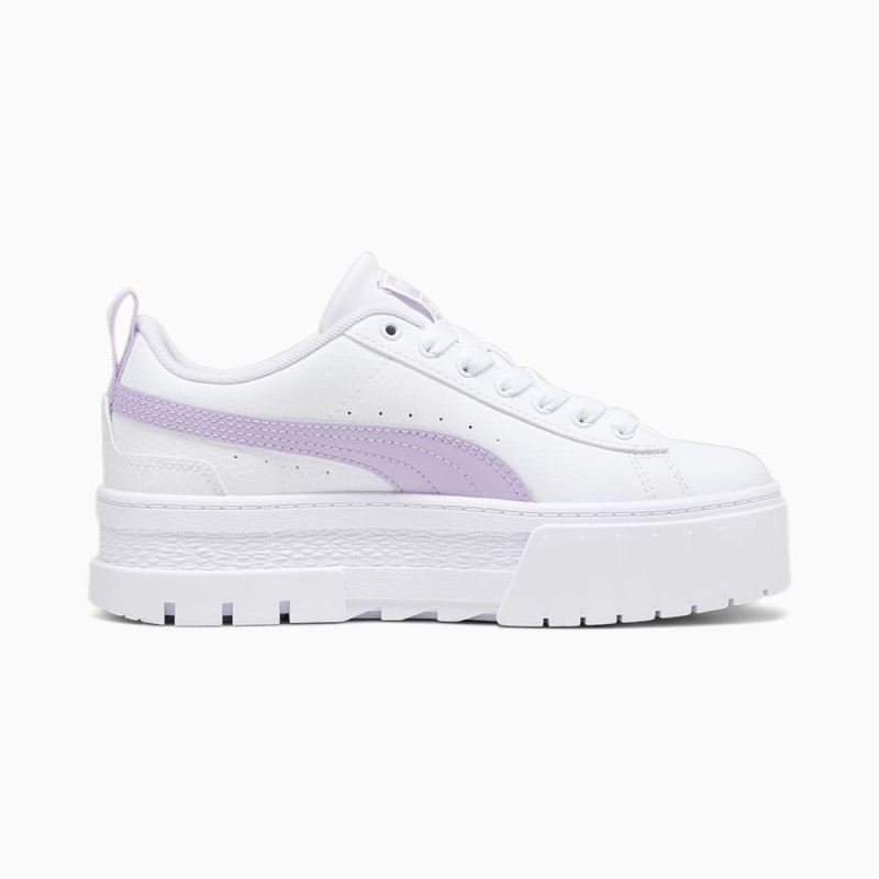 Puma | Girls Mayze Leather Big Kids Sneakers - White-Vivid Violet