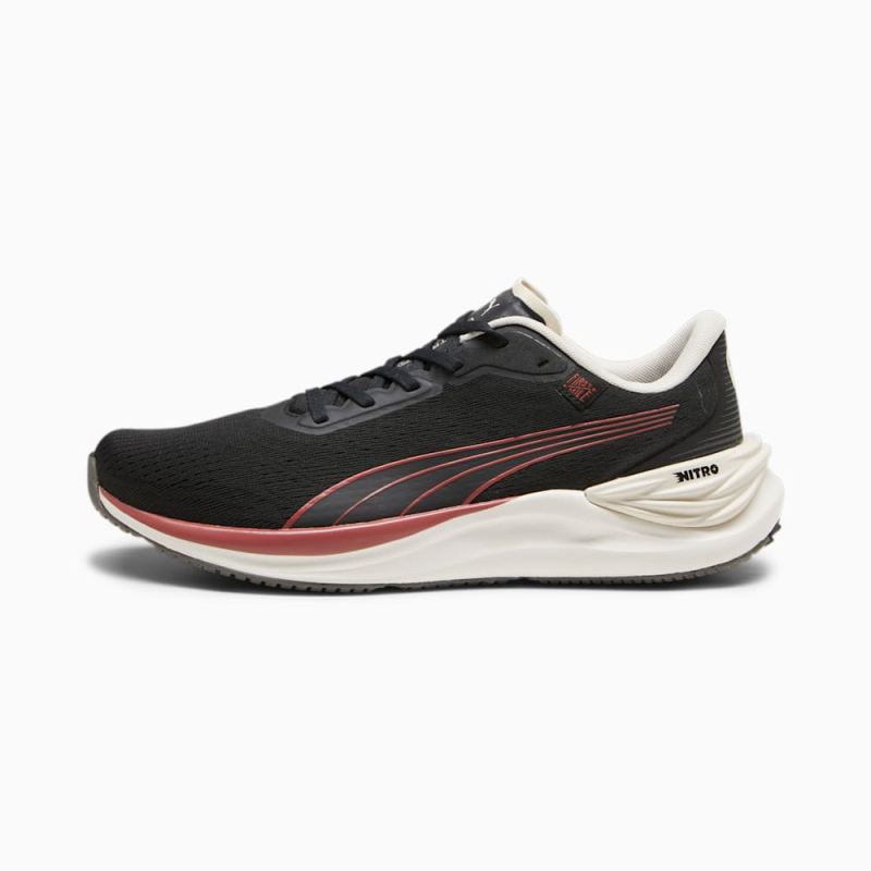 Puma | Men's x FIRST MILE Electrify NITRO 3 Running Shoes - Black-Astro Red-Alpine Snow