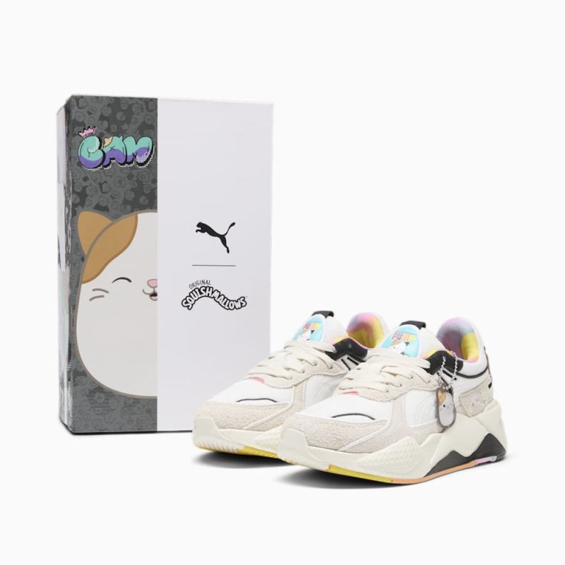 Puma | Girls Puma | Girls x SQUISHMALLOWS RS-X Cam Big Kids Sneakers - Warm White-Alpine Snow-Lemon Meringue