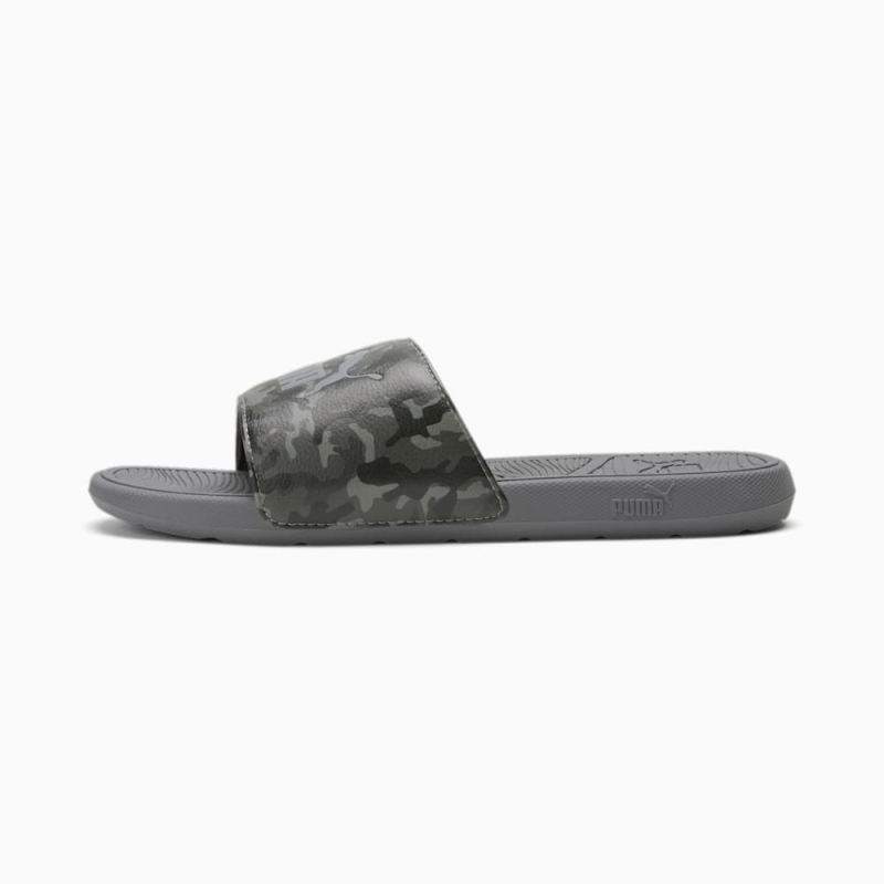 Puma | Men's Cool Cat 2.0 Camo Slides - Black-Asphalt-Flat Medium Gray-QUIET SHADE