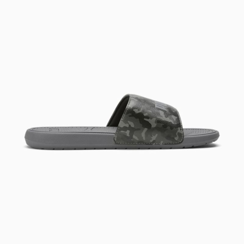 Puma | Men's Cool Cat 2.0 Camo Slides - Black-Asphalt-Flat Medium Gray-QUIET SHADE