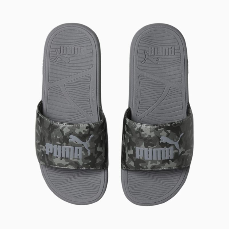 Puma | Men's Cool Cat 2.0 Camo Slides - Black-Asphalt-Flat Medium Gray-QUIET SHADE