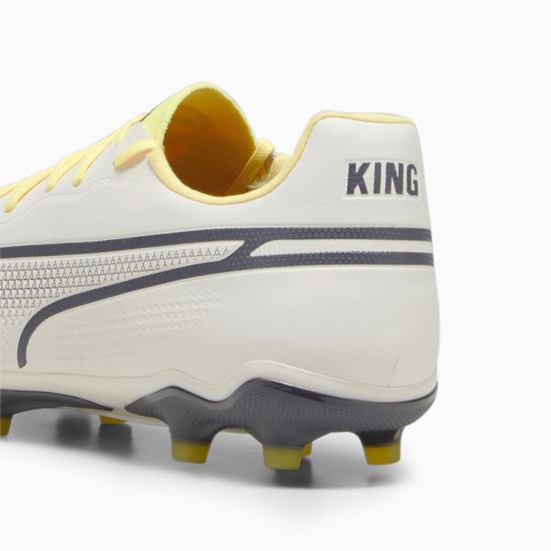 Puma | Men's KING PRO FG/AG Soccer Cleats - Alpine Snow-Asphalt-Yellow Blaze