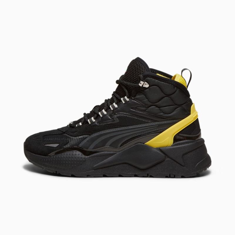 Puma | Men's Scuderia Ferrari RS-X Mid Sneakers - Black-Speed Yellow