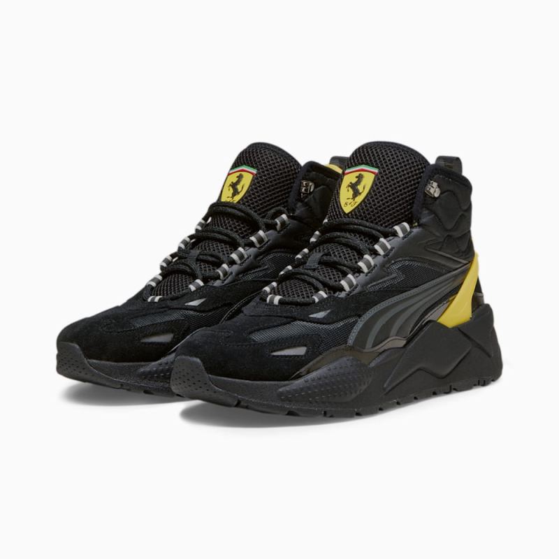 Puma | Men's Scuderia Ferrari RS-X Mid Sneakers - Black-Speed Yellow