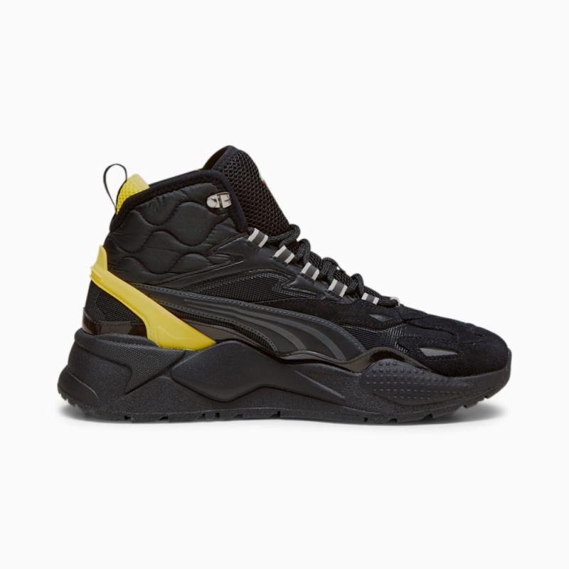 Puma | Men's Scuderia Ferrari RS-X Mid Sneakers - Black-Speed Yellow