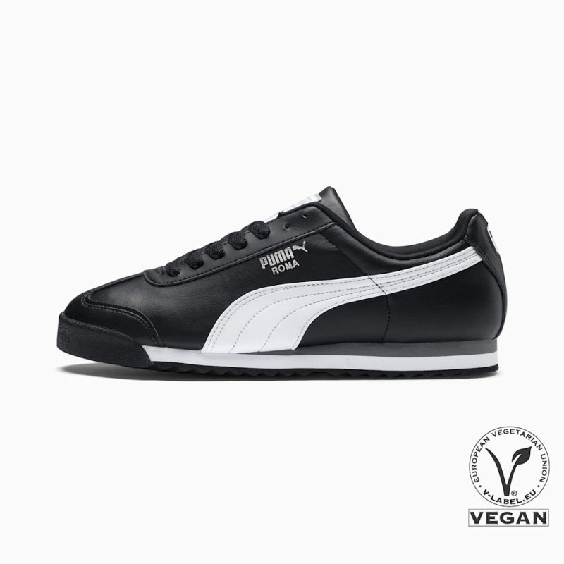 Puma | Men's Roma Basic Sneakers - black-white-silver