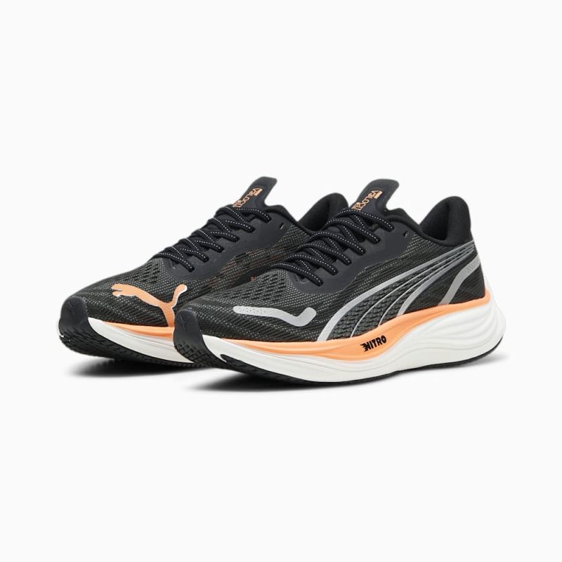 Puma | Men's Velocity NITRO 3 Running Shoes - Black-Silver-Neon Citrus