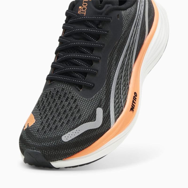 Puma | Men's Velocity NITRO 3 Running Shoes - Black-Silver-Neon Citrus