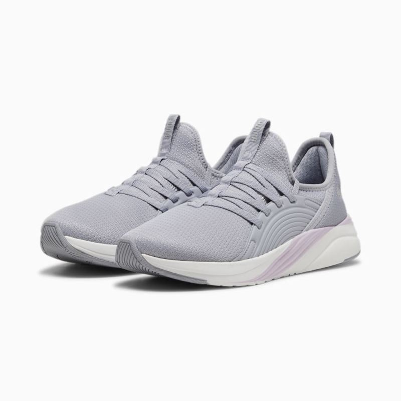 Puma | Women's SOFTRIDE Sophia 2 Emboss Running Shoes - Gray Fog-Grape Mist