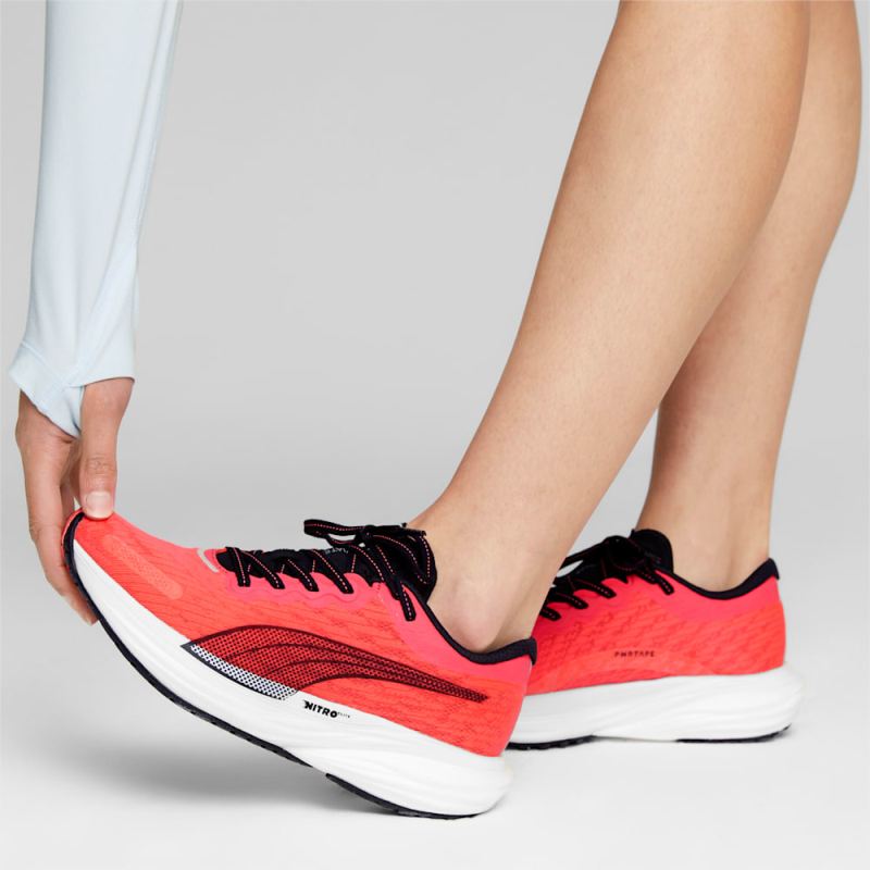 Puma | Women's Deviate NITRO 2 Running Shoes - Fire Orchid-Black-Icy Blue