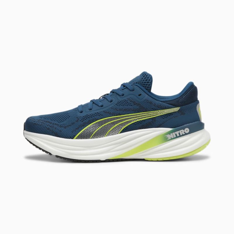 Puma | Men's Magnify NITRO 2 Running Shoes - Ocean Tropic-Black-Lime Pow - Click Image to Close