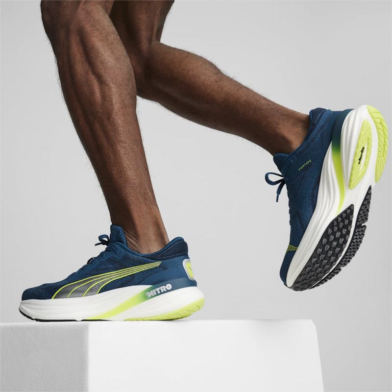 Puma | Men's Magnify NITRO 2 Running Shoes - Ocean Tropic-Black-Lime Pow