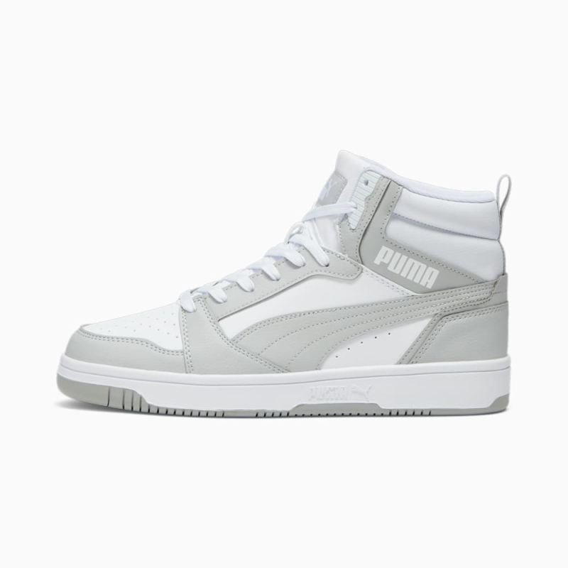 Puma | Men's Rebound V6 Wide Sneakers - White-Ash Gray