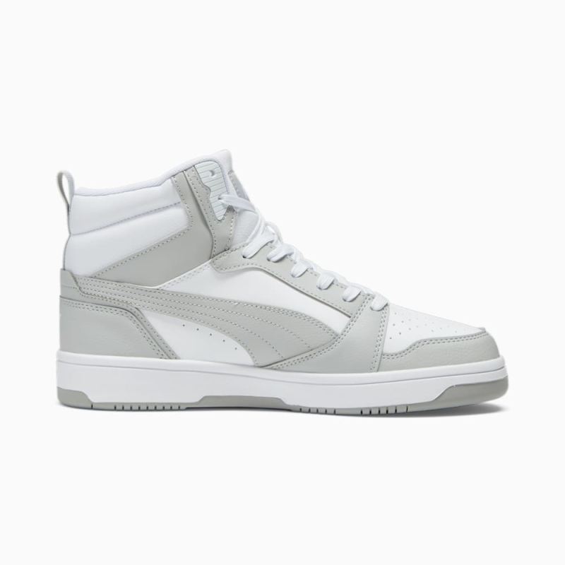 Puma | Men's Rebound V6 Wide Sneakers - White-Ash Gray