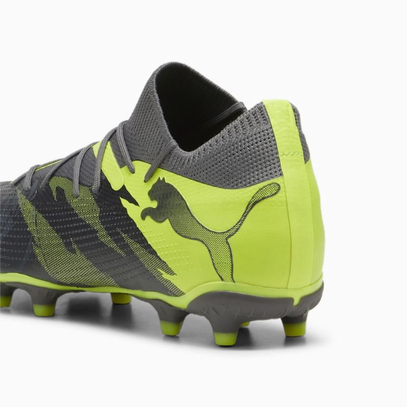 Puma | Men's FUTURE 7 MATCH RUSH FG/AG Soccer Cleats - Strong Gray-Cool Dark Gray-Electric Lime