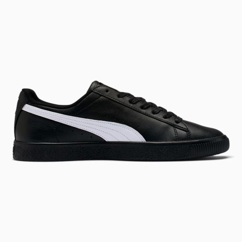 Puma | Men's Clyde Core Foil Sneakers - Black-White-Team Gold