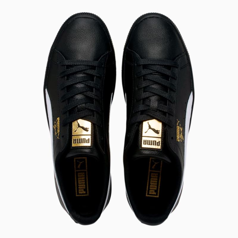 Puma | Men's Clyde Core Foil Sneakers - Black-White-Team Gold