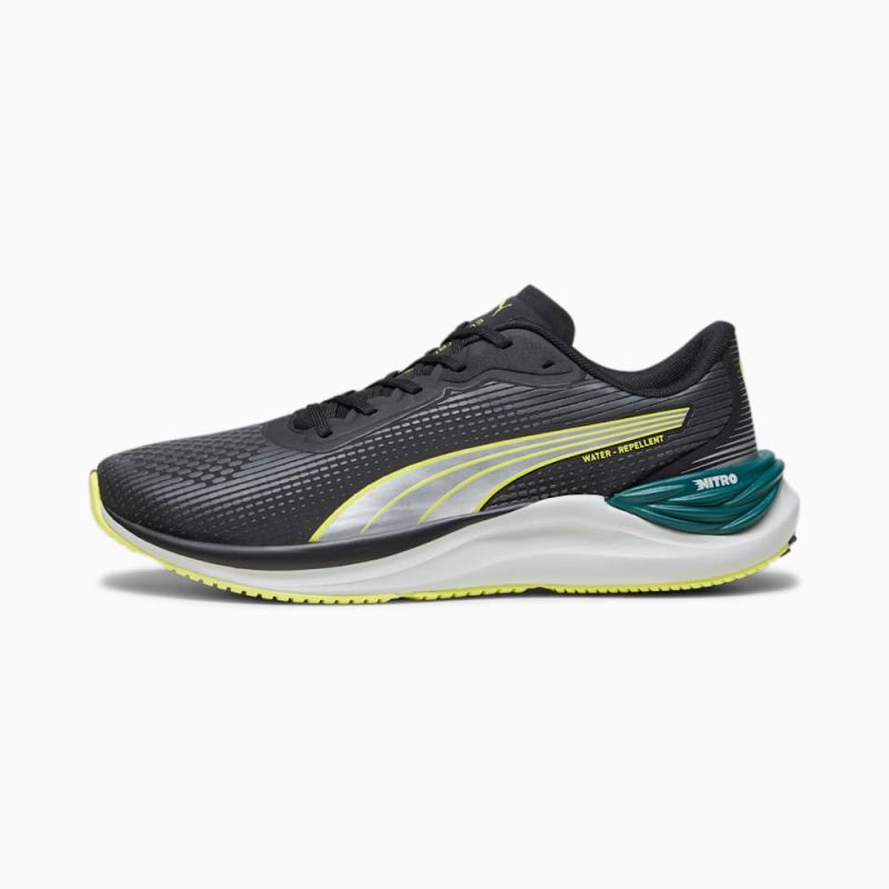 Puma | Men's Electrify NITRO 3 WTR Running Shoes - Black-Yellow Burst-Malachite