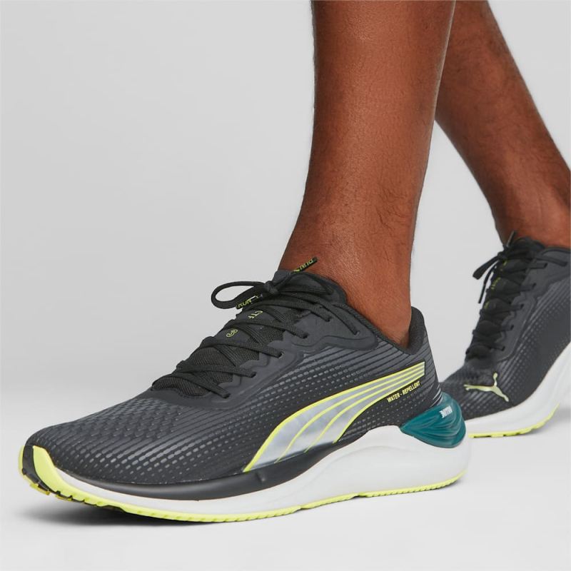 Puma | Men's Electrify NITRO 3 WTR Running Shoes - Black-Yellow Burst-Malachite