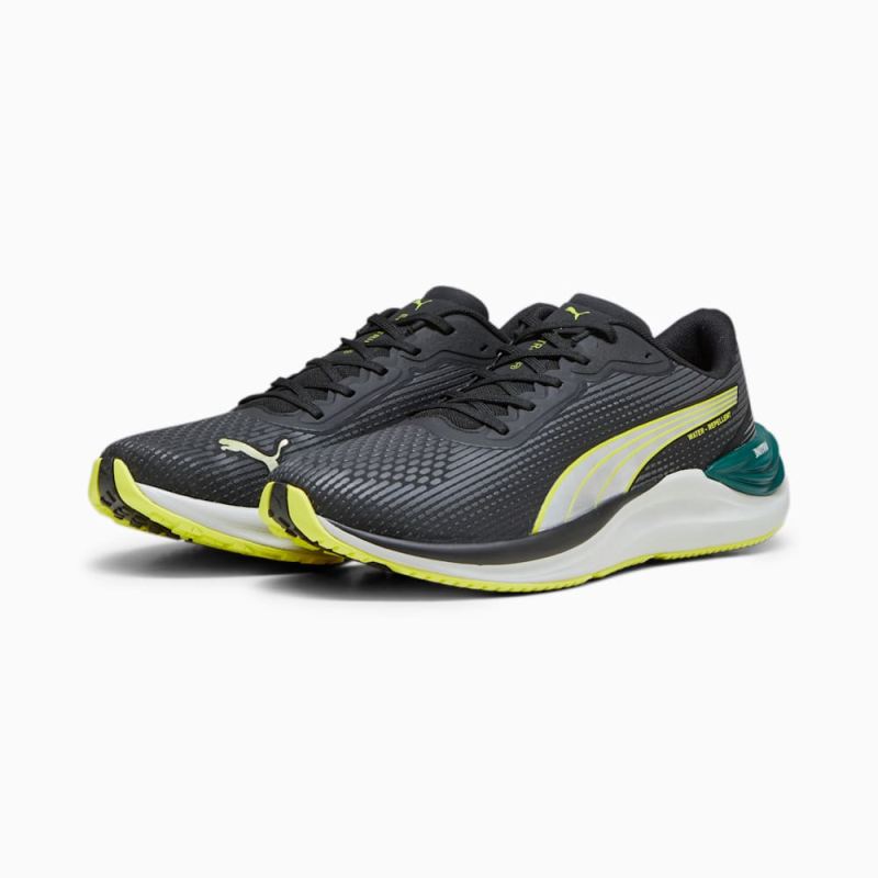 Puma | Men's Electrify NITRO 3 WTR Running Shoes - Black-Yellow Burst-Malachite