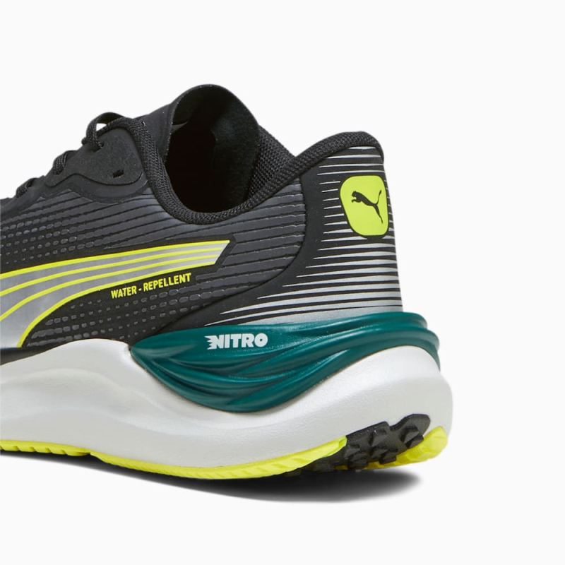 Puma | Men's Electrify NITRO 3 WTR Running Shoes - Black-Yellow Burst-Malachite