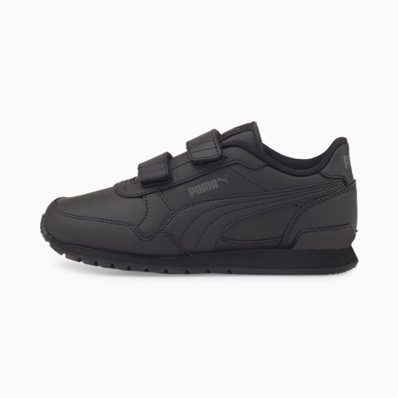 Puma | Girls ST Runner v3 Leather Little Kids Sneakers - Black-Black