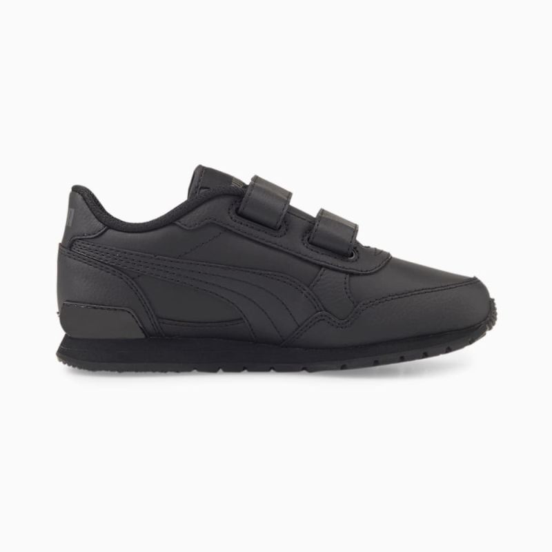 Puma | Girls ST Runner v3 Leather Little Kids Sneakers - Black-Black